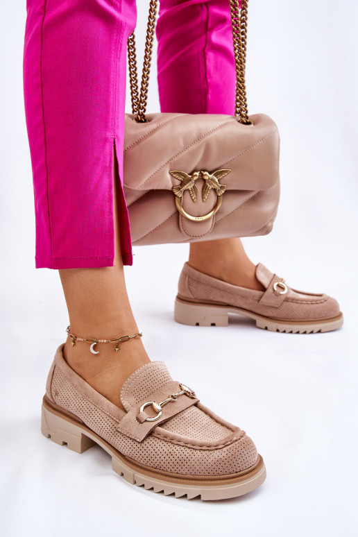 Modèle classique Féminin chaussures Mocassins beige Kolton