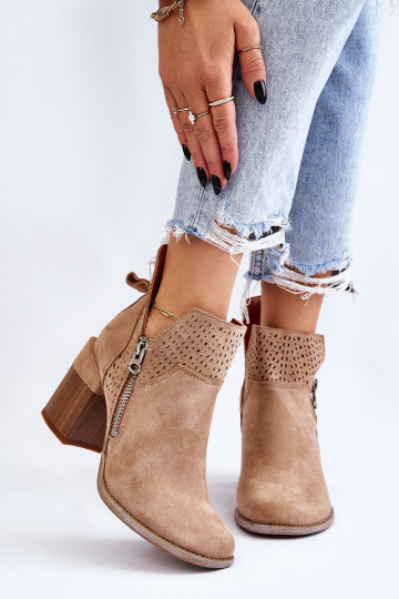 Chaussures en daim Sur des talons massifs beige Camden 2