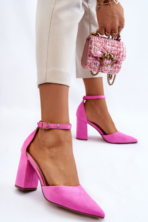 Chaussures en daim avec des talons couleur rose Lexie