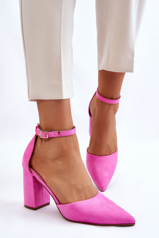 Chaussures en daim avec des talons couleur rose Lexie