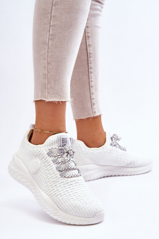 Féminin Style sportif chaussures Memory Foam Big Star HH274296 couleur blanche
