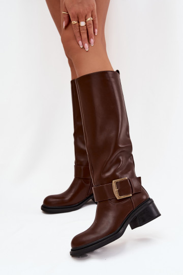 Bottes longues pour femmes Klocke avec boucles couleur chocolat Raphaela 2