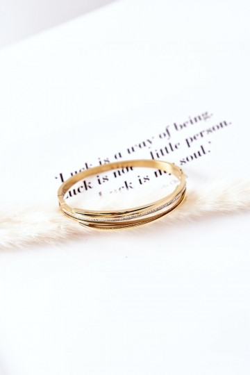 Bracelet en acier avec des yeux qui clignotent couleur dorée 2