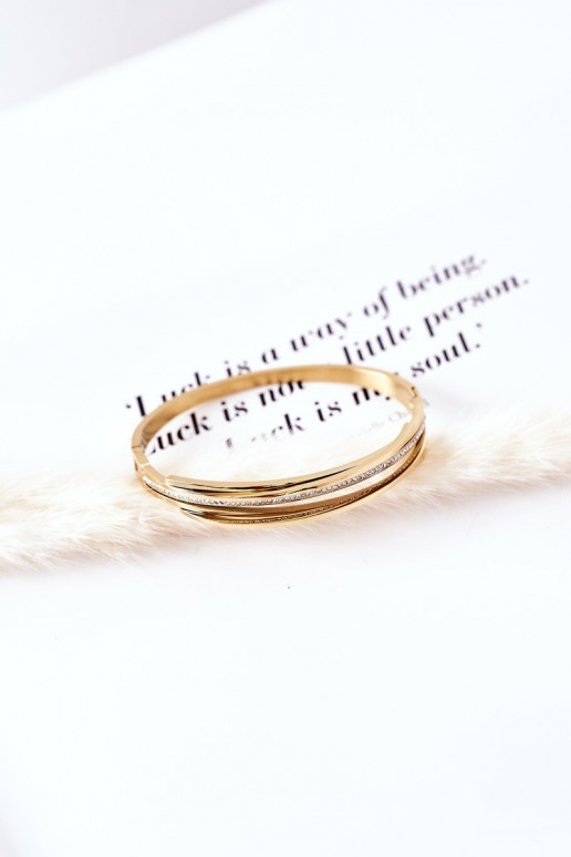 Bracelet en acier avec des yeux qui clignotent couleur dorée