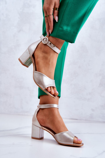 Peau Sandales à talons hauts Vinceza 20100 couleur dorée 2