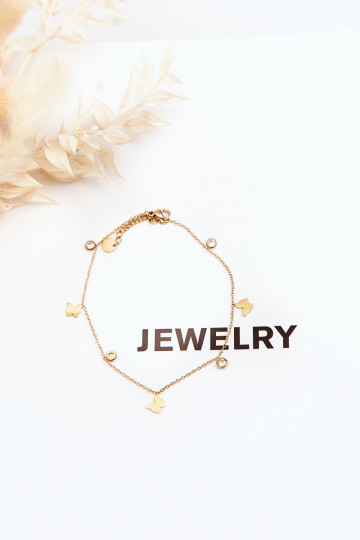 Bracelet de jambe Avec des papillons couleur dorée 2