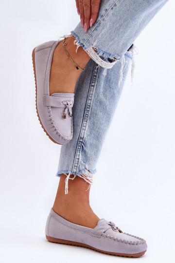 Mocassins classiques en daim couleur grise Good Time 2