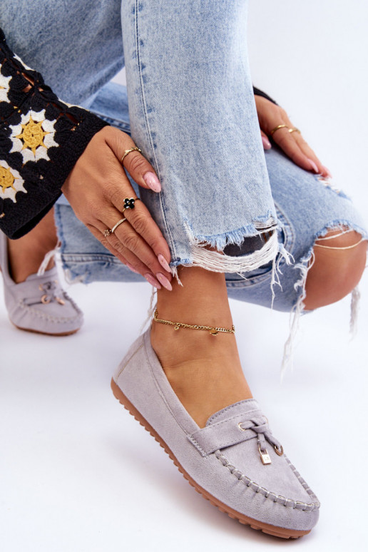 Mocassins classiques en daim couleur grise Good Time