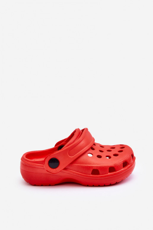 Pantoufles légères Crocos pour enfants Chaussons couleur rouge Percy