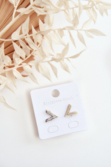 Boucles d'oreilles classiques en forme de V couleur or