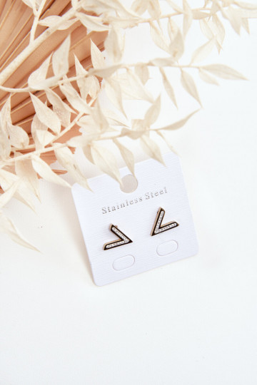 Boucles d'oreilles classiques en forme de V couleur or 2