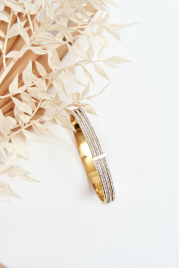 Un bracelet en acier inoxydable avec des yeux qui clignotent couleur dorée 2