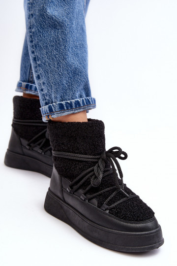 Féminin Bottes de neige avec une plateforme couleur noire Ahatissa 2