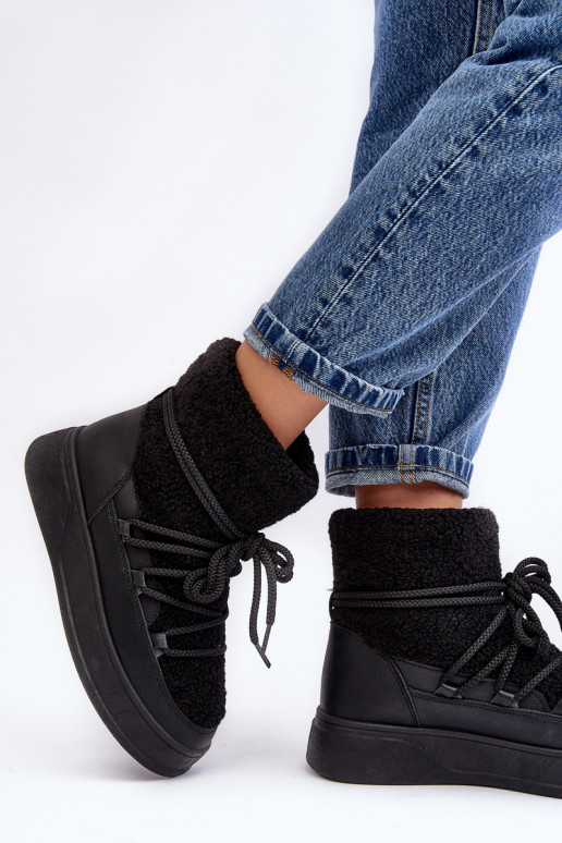 Féminin Bottes de neige avec une plateforme couleur noire Ahatissa