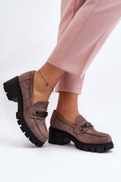 Mocassins Sur des talons massifs beige Eriella