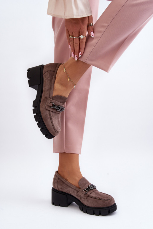 Mocassins Sur des talons massifs beige Eriella