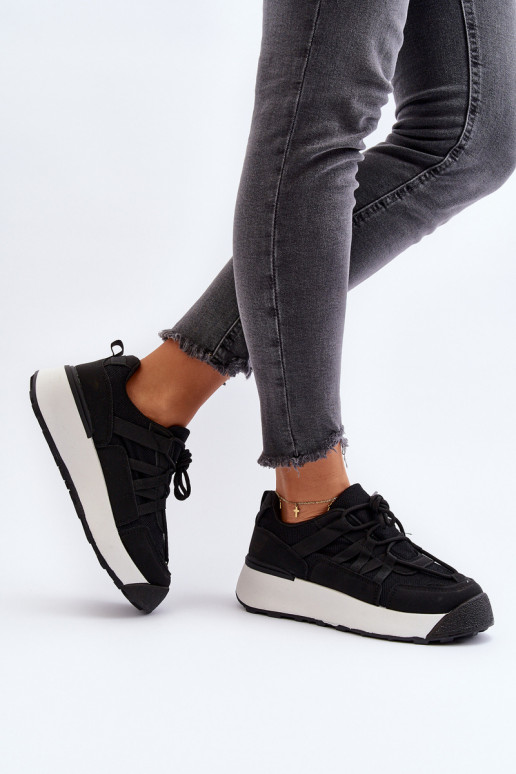 Chaussures de sport pour femmes, baskets couleur noire Phyrena