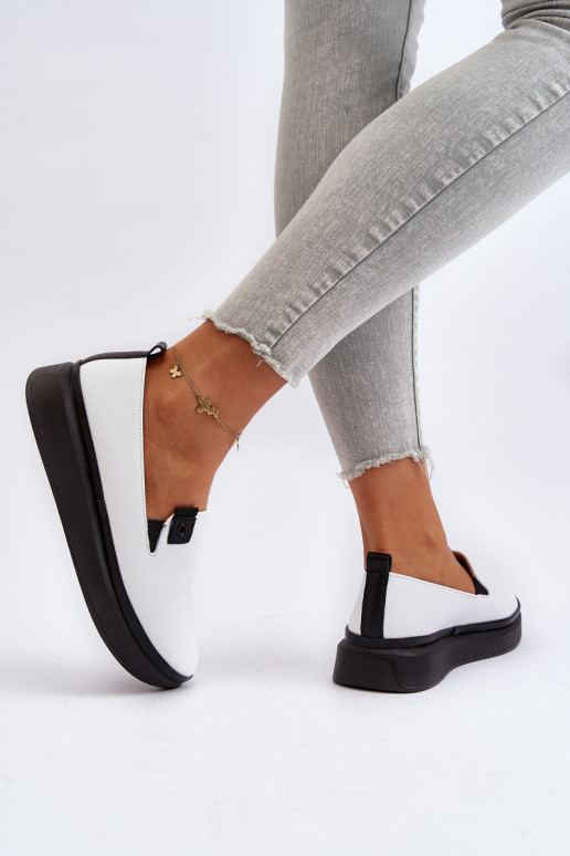 Féminin espadrilles Peau avec une plateforme couleur blanche Tigera