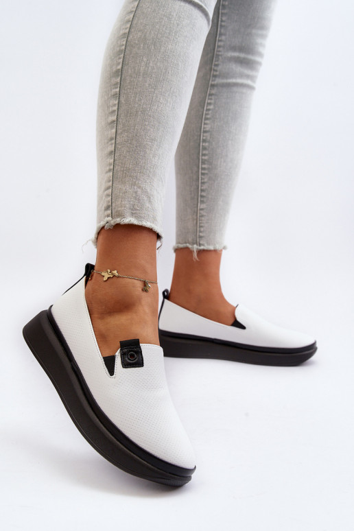 Féminin espadrilles Peau avec une plateforme couleur blanche Tigera