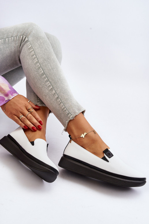 Féminin espadrilles Peau avec une plateforme couleur blanche Tigera