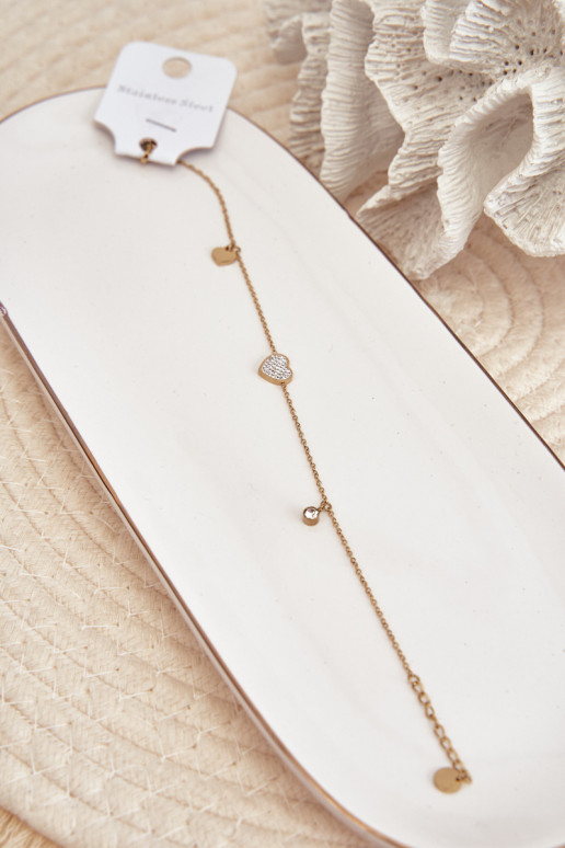 Bracelet de jambe Avec des coeurs couleur dorée