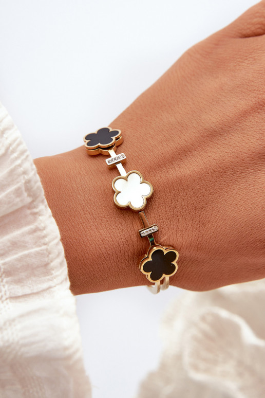 Un bracelet Féminin Avec des fleurs Stal NierdzeÀna couleur dorée