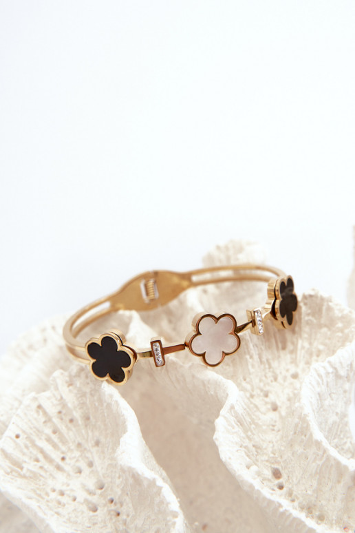 Un bracelet Féminin Avec des fleurs Stal NierdzeÀna couleur dorée