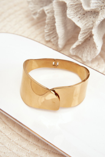 Gładka Un bracelet en acier inoxydable couleur dorée 2