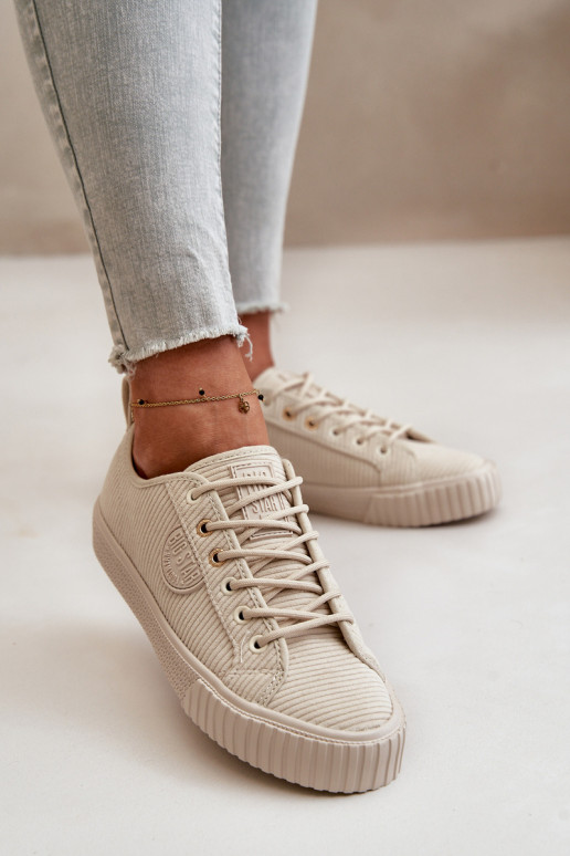 Velours Chaussures de loisirs réchauffer Big Star OO274812 Hi-Poly System beige