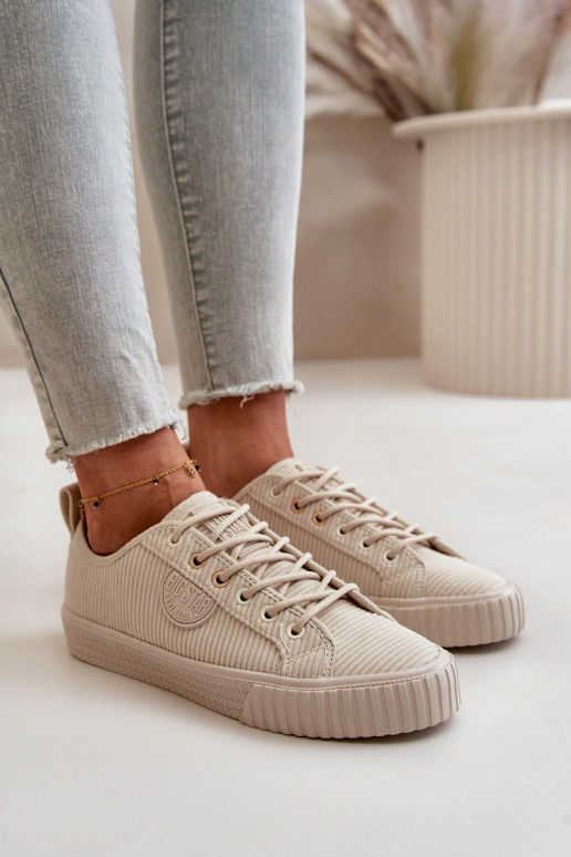 Velours Chaussures de loisirs réchauffer Big Star OO274812 Hi-Poly System beige