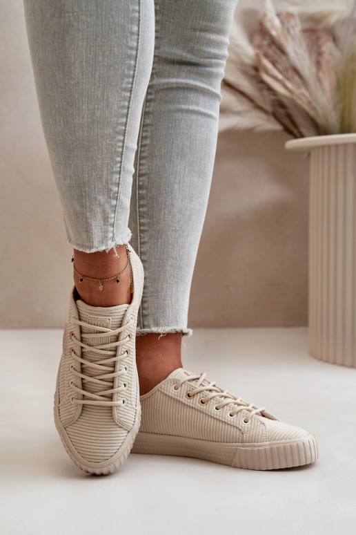 Velours Chaussures de loisirs réchauffer Big Star OO274812 Hi-Poly System beige