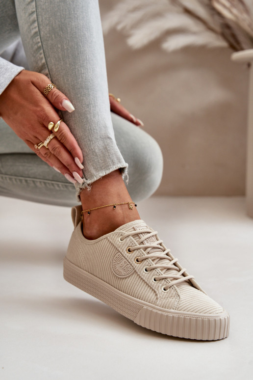 Velours Chaussures de loisirs réchauffer Big Star OO274812 Hi-Poly System beige