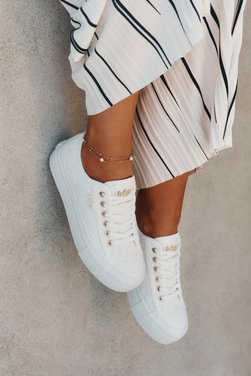 Chaussures de loisirs avec de la dentelle Lee Cooper LCDANS-25-31-3438L couleur blanche