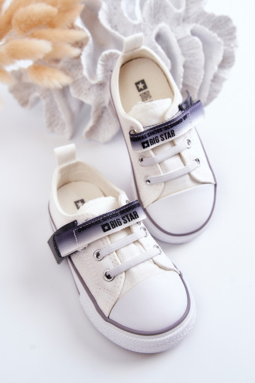 Puéril baskets à semelle plate BIG STAR JJ374075 couleur blanche 2