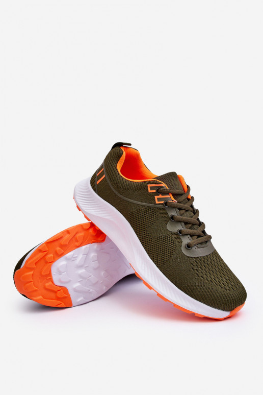 Modèle classique Mâle Style sportif chaussures avec des lacets couleur kaki Jasper