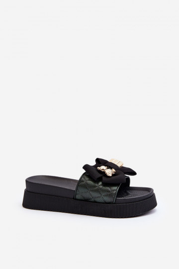 Féminin Chaussons avec des rubans i Nounoursm couleur noire Katterina