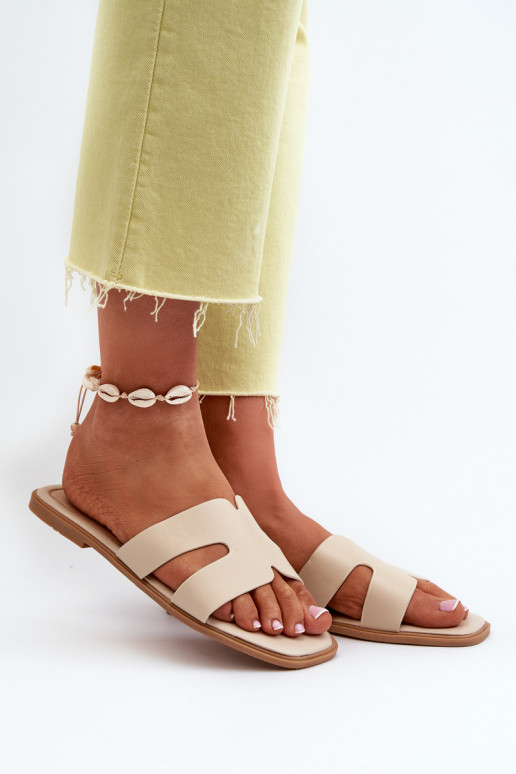 Appartement pour femmes Chaussons Avec découpes beige Fiviama