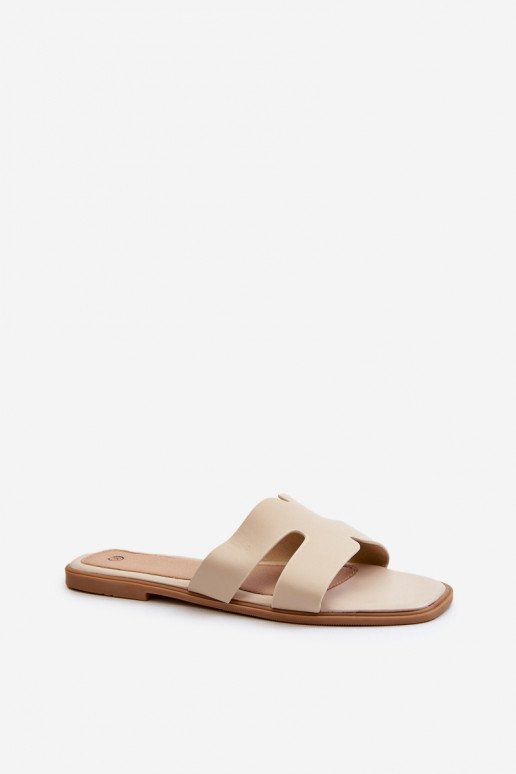 Appartement pour femmes Chaussons Avec découpes beige Fiviama