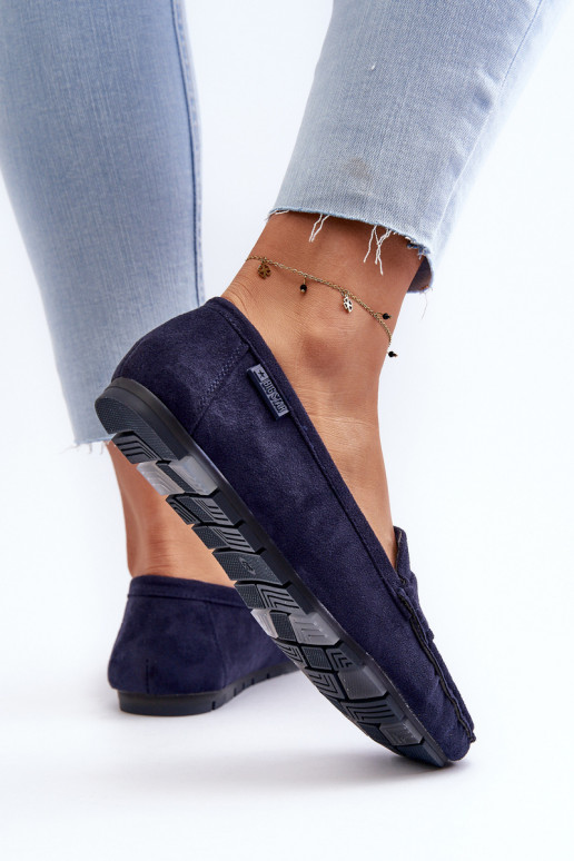 mocassins pour femmes en daim écologiqueoÀe Big Star NN274931 Memory Foam System bleu foncé