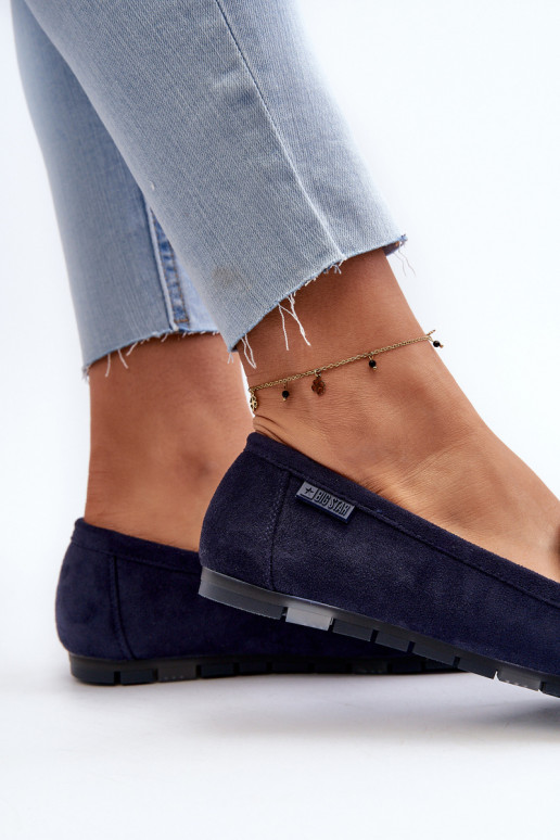 mocassins pour femmes en daim écologiqueoÀe Big Star NN274931 Memory Foam System bleu foncé