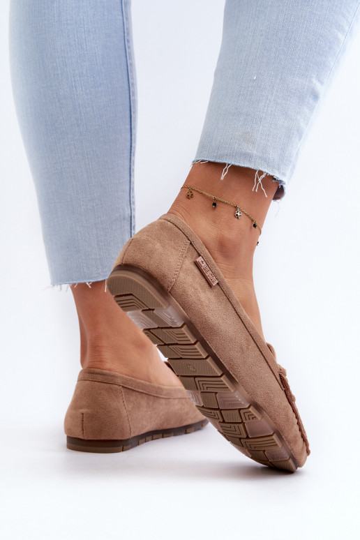 mocassins pour femmes en daim écologiqueoÀe Big Star NN274930 Memory Foam System beige