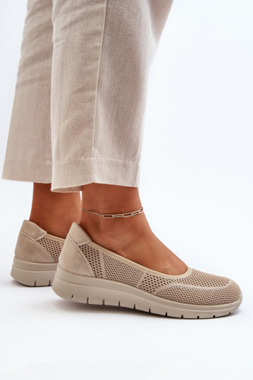 Ballerines avec une plateforme I Koturnie beige Aviaba 2