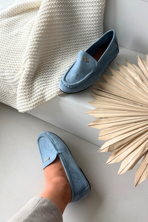 mocassins pour femmesPetitm couleur doréem Detalem couleur bleue Sarivelle