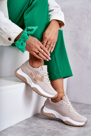 Féminin baskets avec des sangles beige Tolea