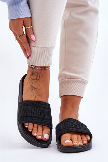 Féminin Pantoufles à la mode Big Star LL274A158 couleur noire 2