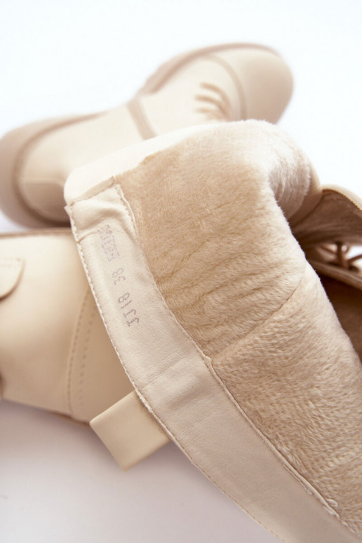 avec des lacets réchauffer bottes chaussures en fleurs de cerisier Contre la route beige Bergdis