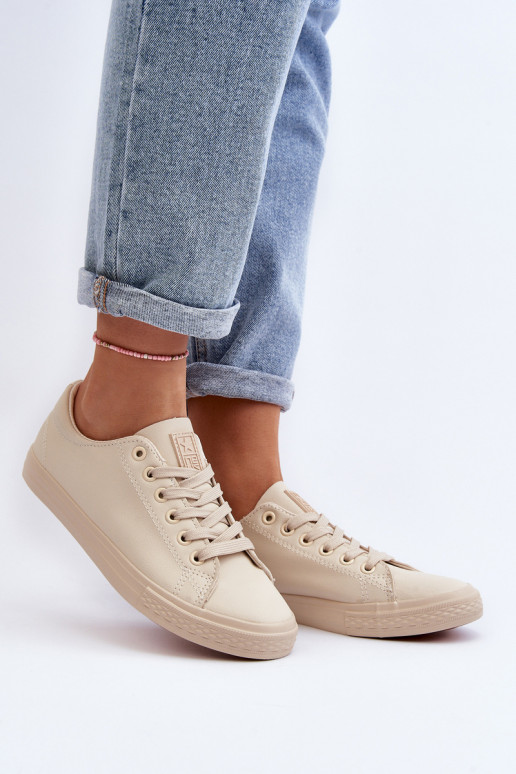 Féminin Peau avec des sangles Modèle classique chaussures décontractées beige Misima
