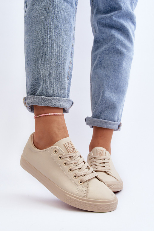 Féminin Peau avec des sangles Modèle classique chaussures décontractées beige Misima