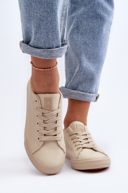 Féminin Peau avec des sangles Modèle classique chaussures décontractées beige Misima