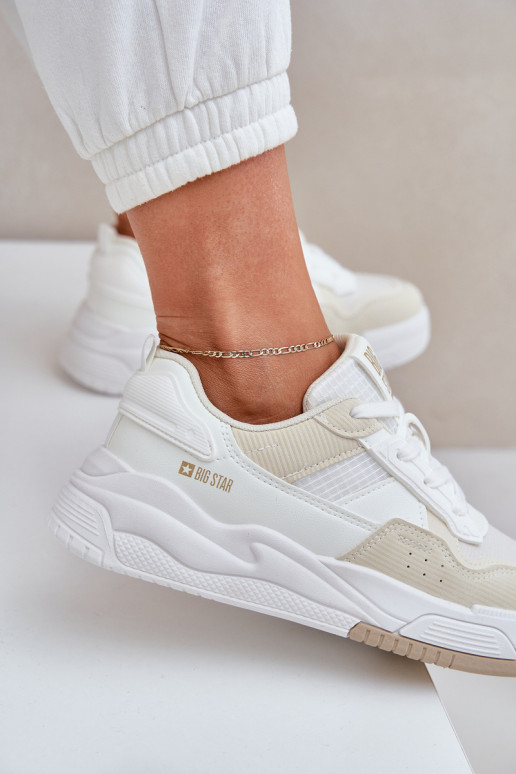 Chaussures modèle baskets avec une plateforme Big Star OO274A155 Blanc-beige